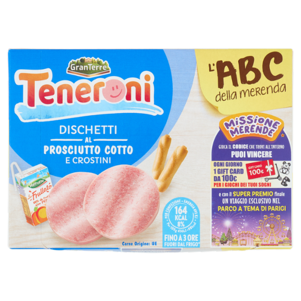 Teneroni l'ABC della merenda Dischetti al Prosciutto Cotto e Crostini