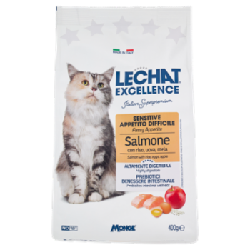 Le Chat Excellence Sensitive Appetito Difficile Salmone Con Riso, Uova, Mela 400 g