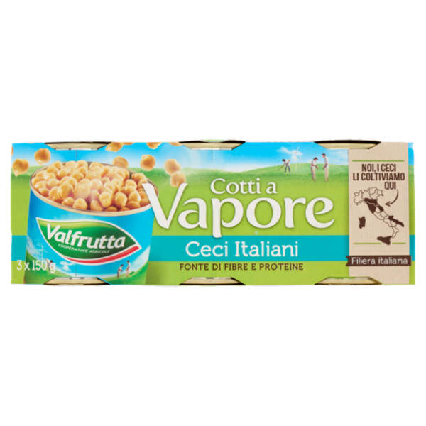 Valfrutta Cotti a Vapore Ceci Italiani 3 x 150 g