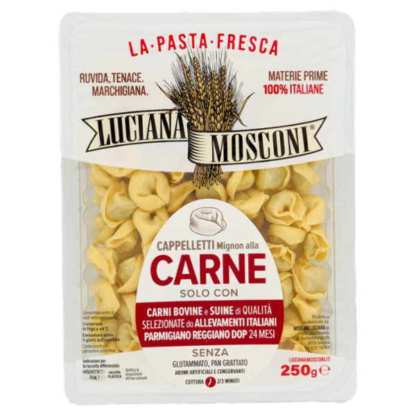Luciana Mosconi La Pasta Fresca Cappelletti Mignon alla Carne 250 g