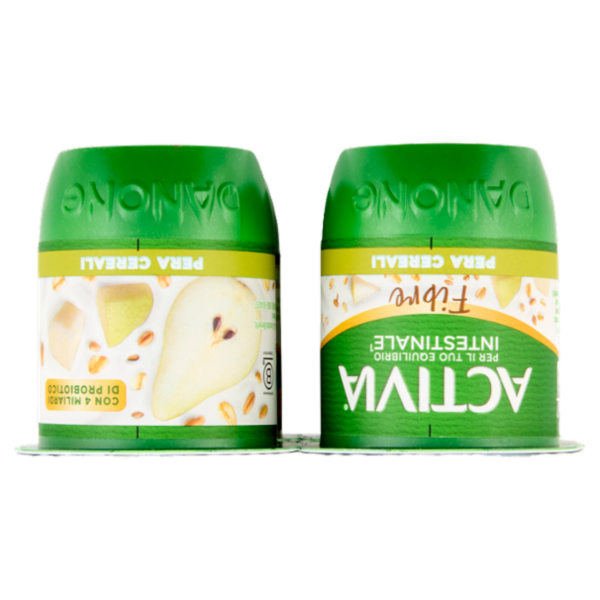 ACTIVIA Fibre Yogurt con Probiotico Bifidus, gusto Pere e Cereali, 4x125g