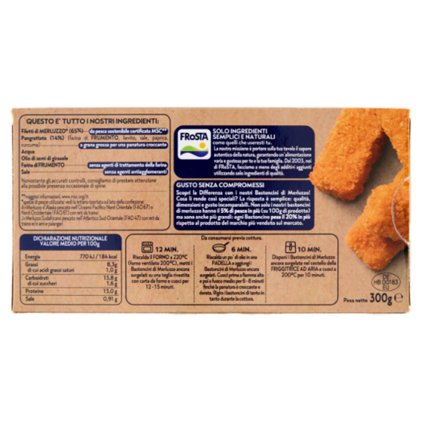 FRoSTA 10 Bastoncini di Filetti di Merluzzo 300 g