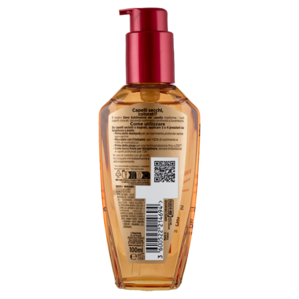 Elvive Olio Straordinario Siero Sublimatore del Capello, per Capelli Colorati, Secchi, 100 ml