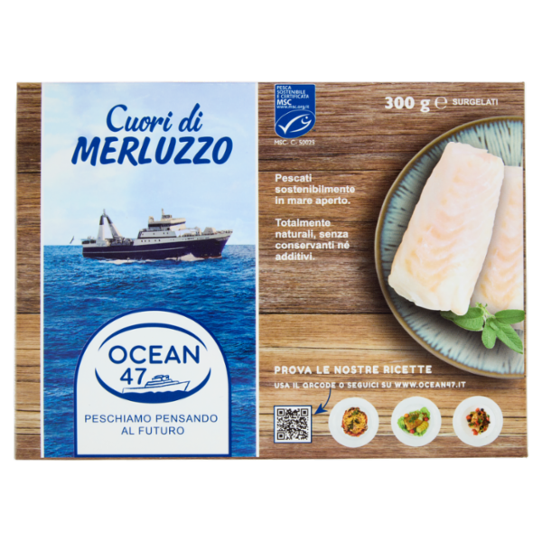 Ocean 47 Cuori di Merluzzo Surgelati 300 g