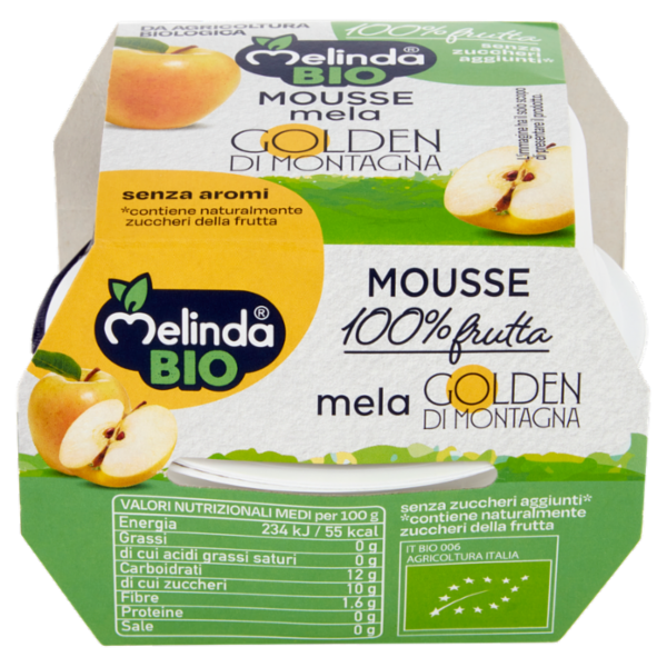 Melinda Bio Mousse mela Golden di Montagna 2 x 100 g