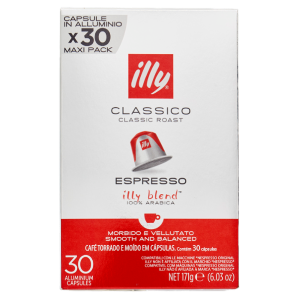 illy Classico Espresso Compatibili con le Macchine *Nespresso Original 30 Capsule in Alluminio 171 g
