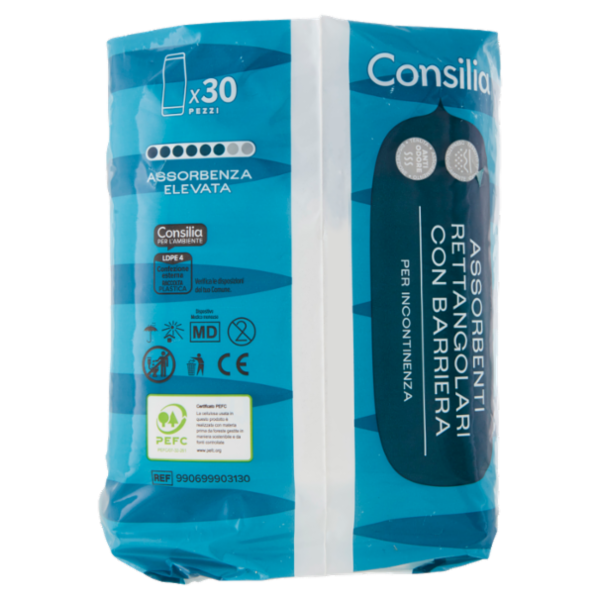 Consilia Assorbenti per Incontinenza Rettangolari con Barriera 30 pezzi