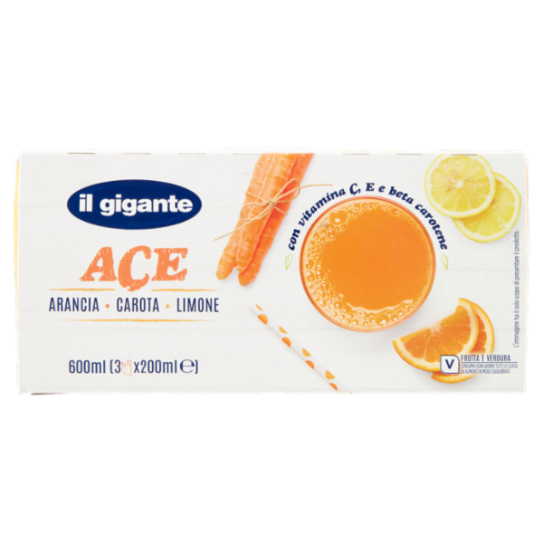 IL GIGANTE ACE Arancia Carota Limone 3 x 200 ml