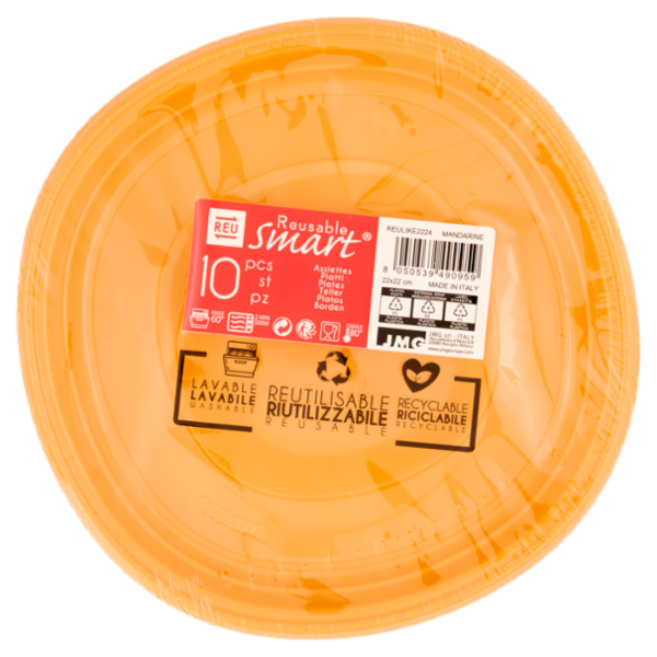 Smart Reusable Piatti Mandarine 22x22 cm 10 pz