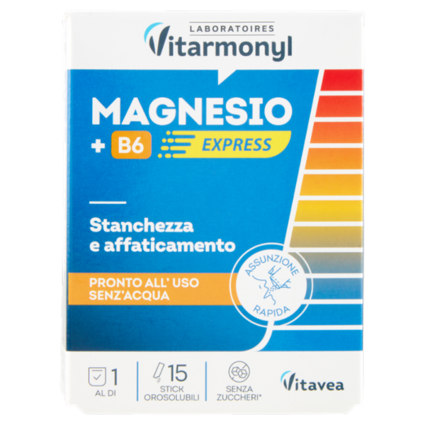 Laboratoires Vitarmonyl Magnesio + B6 Express Stanchezza e affaticamento 15 stick 15 g