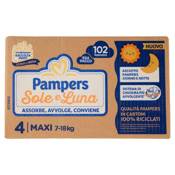 Pampers Sole e Luna Maxi 102 pz