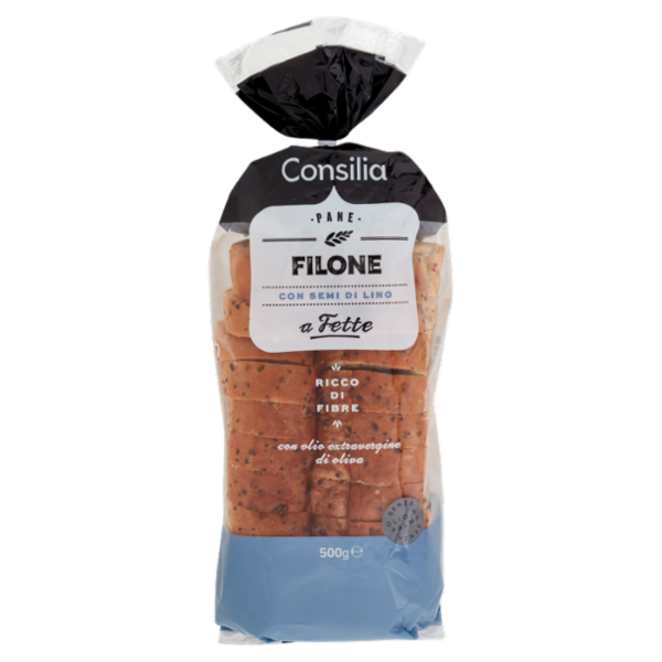 Consilia Pane Filone con Semi di Lino a Fette 500 g