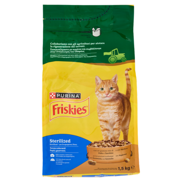 PURINA FRISKIES Sterilizzati Pollo e Tacchino e con Verdure 1,5kg