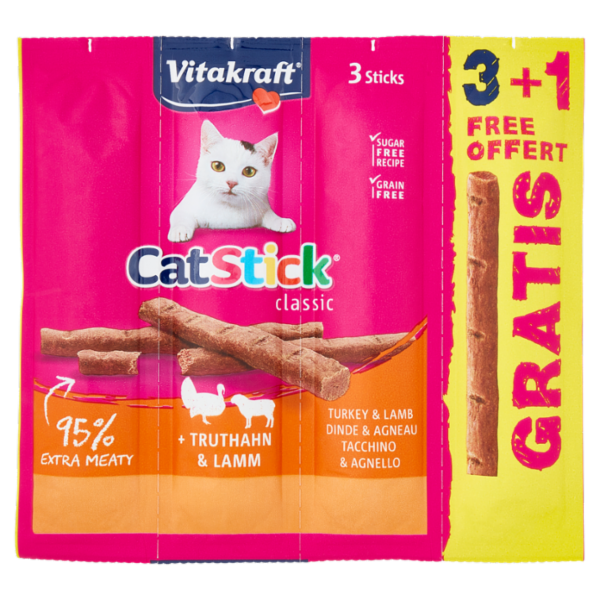 Vitakraft Cat Stick classic Tacchino & Agnello 4 pezzi 24 g