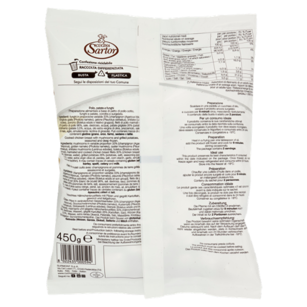 Cucina Sartor Pollo Patate e Funghi Surgelato 450 g