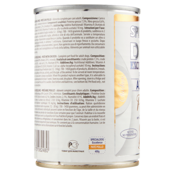 Special Dog Excellence Adult Paté con Pollo 400 g