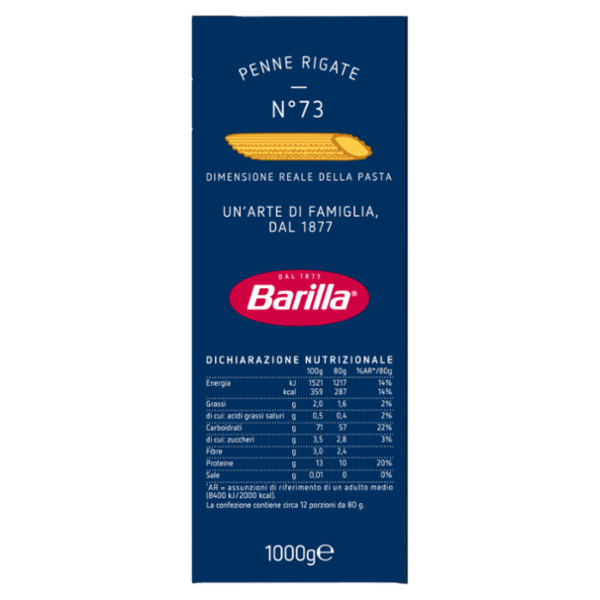 Barilla Pasta Penne Rigate n.73 1Kg