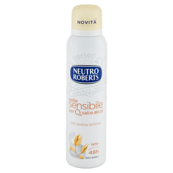 Neutro Roberts pelle sensibile zero% sali e alcol latte Deo Spray 150 ml