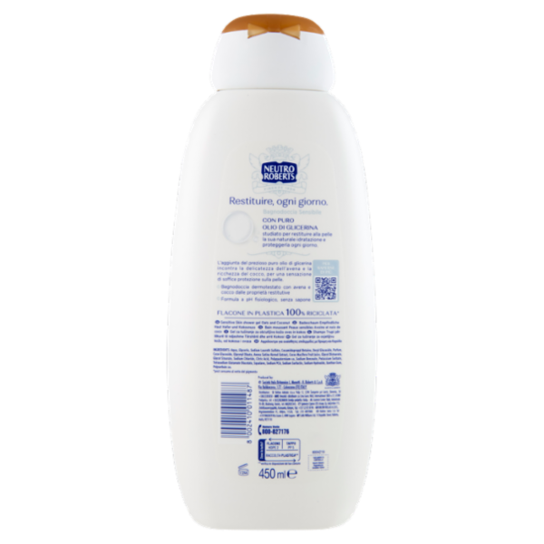 Neutro Roberts Sensibile Avena e Cocco Bagnodoccia 450 ml