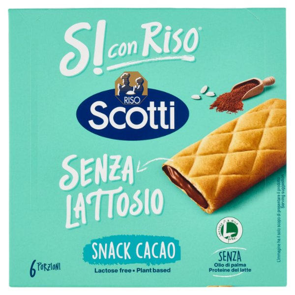 Riso Scotti Si con Riso Senza Lattosio Snack Cacao 6 x 25 g