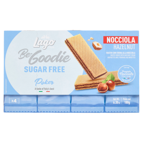 Lago Be-Goodie Sugar Free Poker Nocciola 4 x 45 g