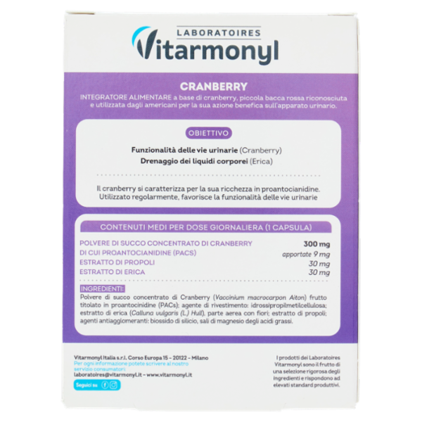 Laboratoires Vitarmonyl Cranberry Formula Complex 30 Capsule 14,4 g