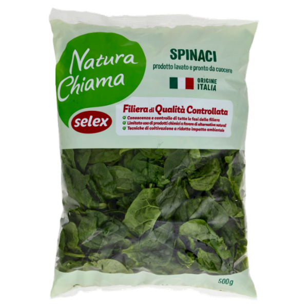 Selex Natura Chiama Spinaci Lavati e Pronti da Cuocere 500 g