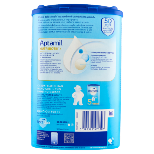 APTAMIL 4 - Latte di crescita dai 24 mesi, Polvere, Supporta il Sistema Immunit con le Vit C&D, 830g