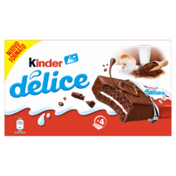 Kinder Délice - Merendina Ricoperta Al Cacao Con Farcitura Al Latte - 4 Pezzi 156g