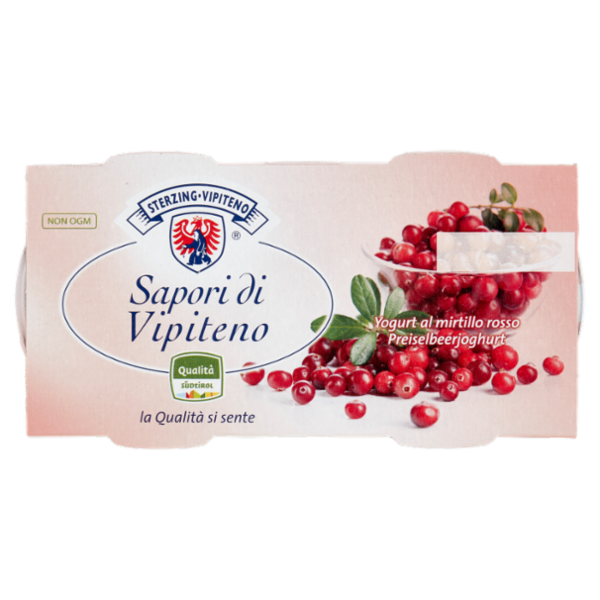 Sterzing Vipiteno Sapori di Vipiteno Yogurt al mirtillo rosso 2 x 125 g
