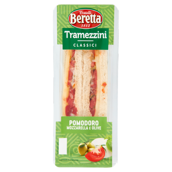 Fratelli Beretta Tramezzini Classici Pomodoro Mozzarella e Olive 150 g