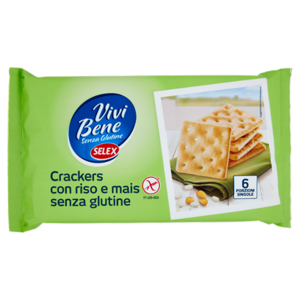 Selex Vivi Bene Crackers con Riso e Mais Senza Glutine 6 porzioni 200 g