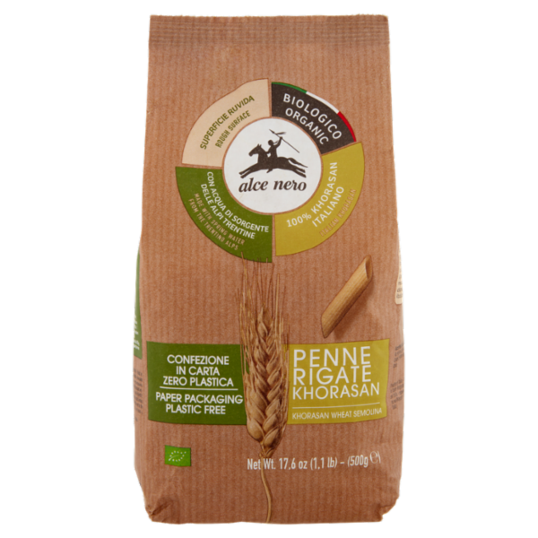 alce nero Penne rigate Khorasan 500 g