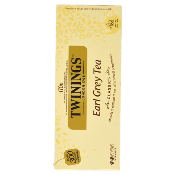 Twinings Earl Grey Tè Nero al sapore di Bergamotto 100 filtri The 200 g