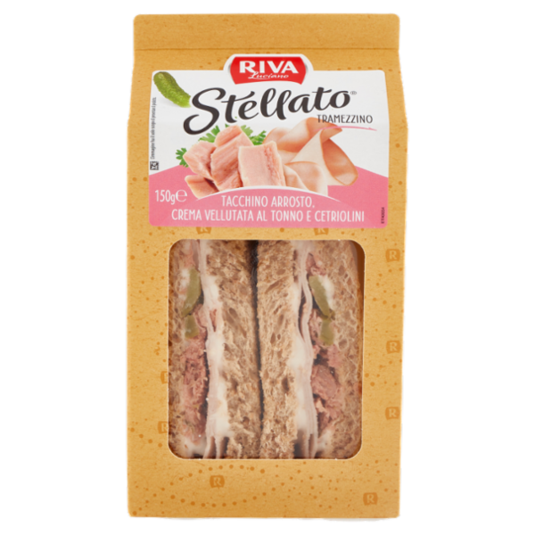 Riva Stellato Tramezzino Tacchino Arrosto, Crema Vellutata al Tonno e Cetriolini 150 g