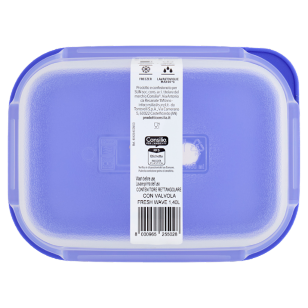 Consilia Contenitore Rettangolare con Valvola Fresh Wave 1,40 L