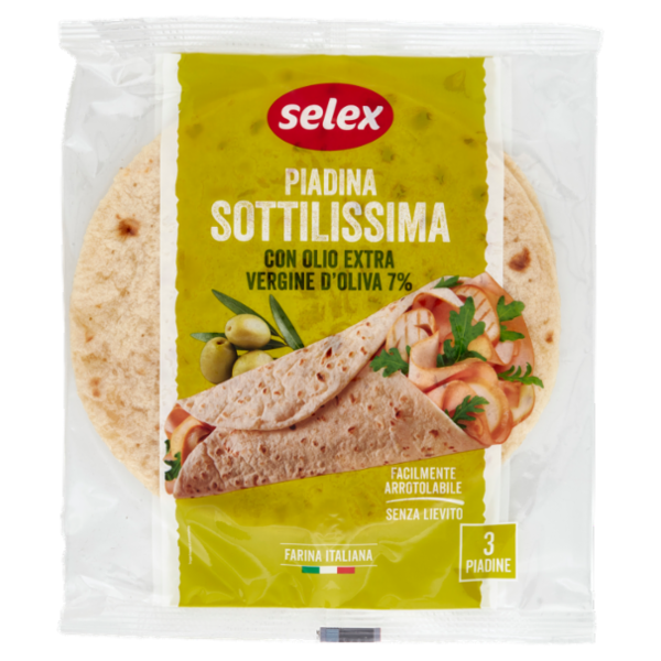 Selex Piadine Sottilissime con Olio Extra Vergine d'Oliva 7% 3x120 g