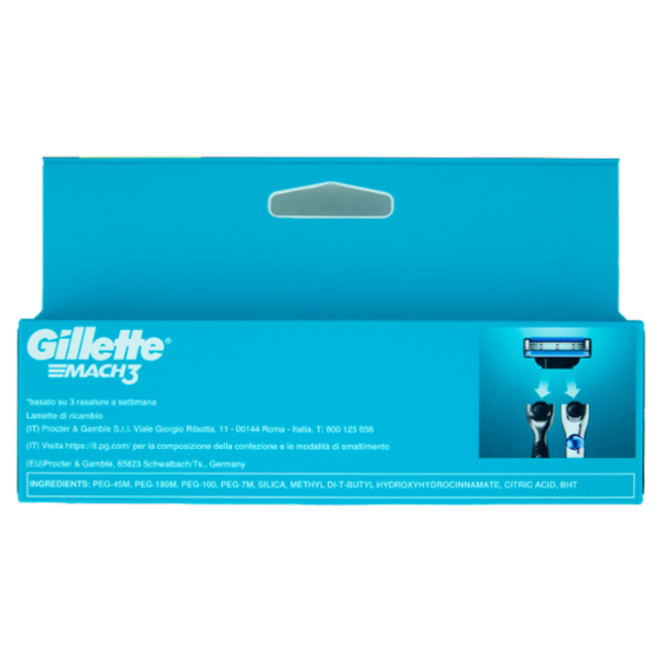 Gillette Mach3 Lamette di ricambio per Rasoio da Uomo, 7 Ricariche