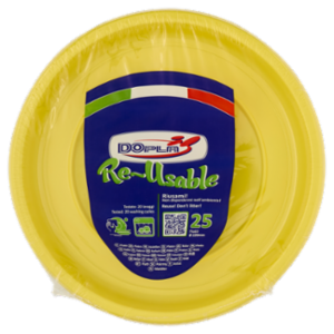 DOpla Re-Usable Piatti Piani Ø 220mm Giallo 25 Pz