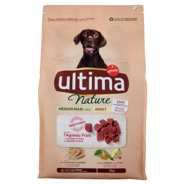 Ultima Nature Dog Medium-Maxi +10kg Adult con Agnello Fresco 3 kg