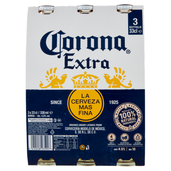Corona Extra Birra lager internazionale bottiglia 3x33 cl