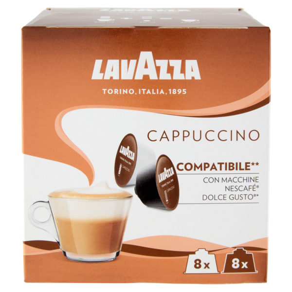 Lavazza Cappuccino Compatibile** con Macchine Nescafé Dolce Gusto* 8 x 17 g + 8 x 8 g 200 g
