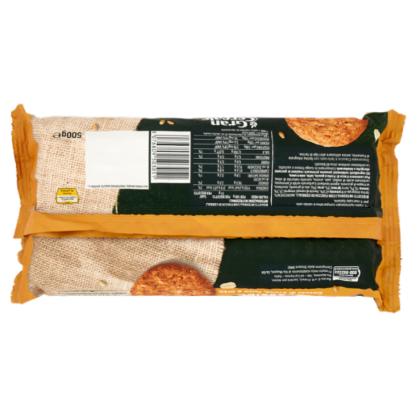 Gran Cereale Biscotti Gran Cereale Classico Fiocchi di Avena Farro Orzo Tubo 500 g
