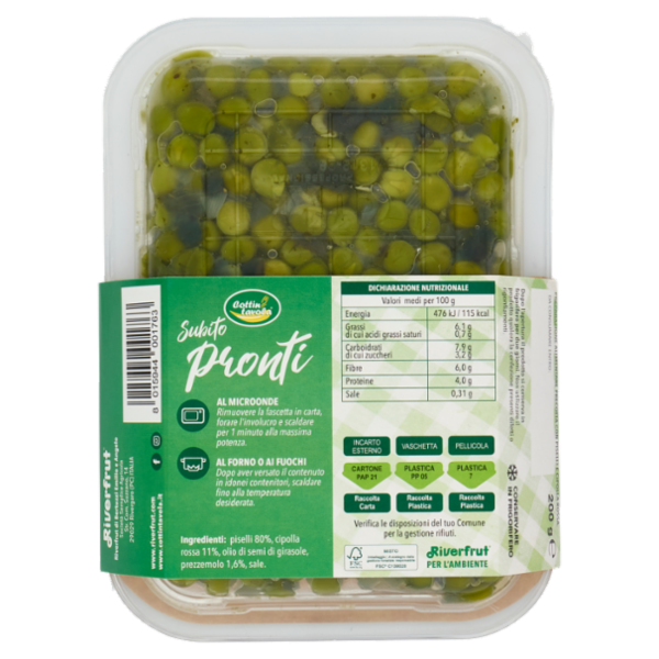 Cottin tavola Subito pronti Piselli al Vapore con Cipolla Rossa e Prezzemolo 200 g