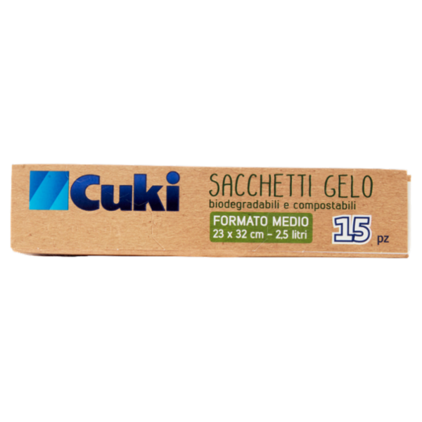 Cuki Congela Sacchetti Gelo biodegradabili e compostabili Formato Medio 23x32 cm - 2,5 litri 15 pz