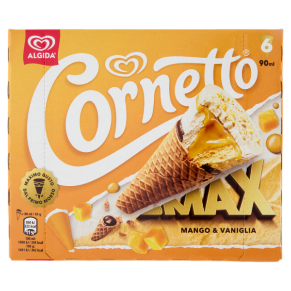 Cornetto Max Mango & Vaniglia 6 x 65 g