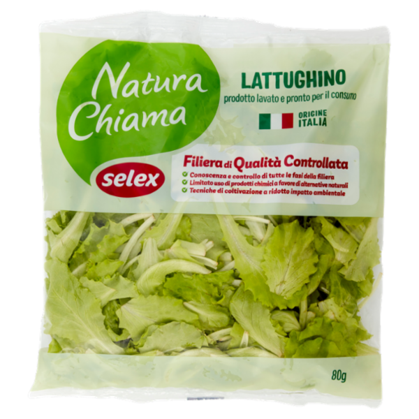Selex Natura Chiama Lattughino Lavato e Pronto per il Consumo 80 g