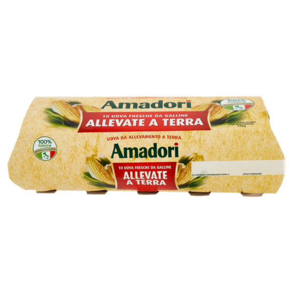 Amadori 10 Uova Fresche da Galline Allevate a Terra 550 g