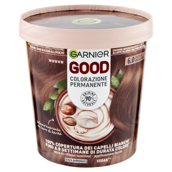 Garnier GOOD 6.0 Castano Mocaccino, colorazione permanente senza ammoniaca, 90% di origine naturale