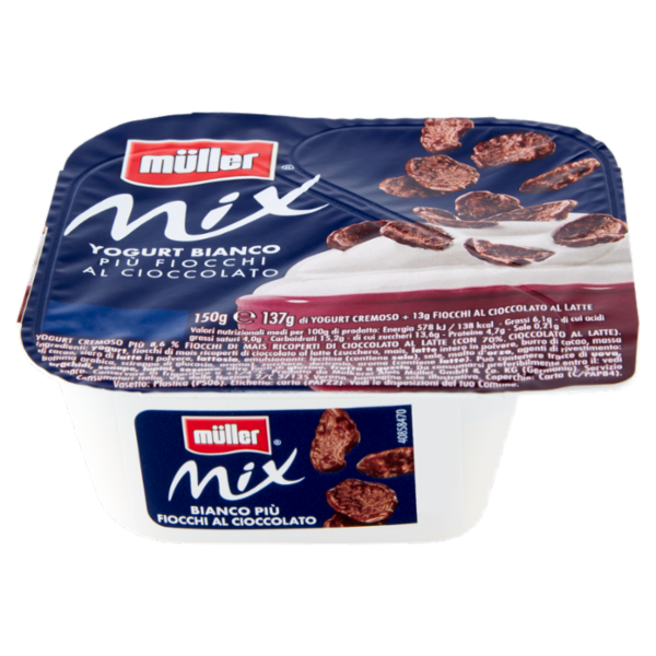 müller Mix Yogurt Bianco Più Fiocchi al Cioccolato 150 g
